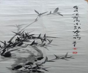 金万才 竹石